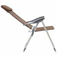 vidaXL Klappbare Campingst&uuml;hle 2 Stk. Aluminium Braun