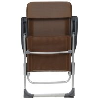 vidaXL Klappbare Campingst&uuml;hle 2 Stk. Aluminium Braun