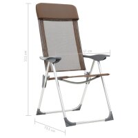 vidaXL Klappbare Campingst&uuml;hle 2 Stk. Aluminium Braun