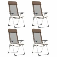 vidaXL Klappbare Campingst&uuml;hle 4 Stk. Aluminium Braun