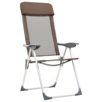 vidaXL Klappbare Campingst&uuml;hle 4 Stk. Aluminium Braun