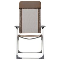 vidaXL Klappbare Campingst&uuml;hle 4 Stk. Aluminium Braun