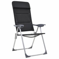 vidaXL Campingstuhl 2 Stk. Schwarz 58 x 69 x 111 cm Aluminium