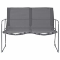 vidaXL 4-tlg. Garten-Lounge-Set Stoff und Stahl Grau