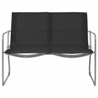 vidaXL 4-tlg. Garten-Lounge-Set Stoff und Stahl Schwarz