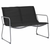 vidaXL 4-tlg. Garten-Lounge-Set Stoff und Stahl Schwarz