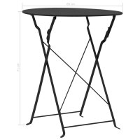 vidaXL 3-tlg. Bistro-Set Stahl Schwarz