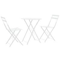 vidaXL 3-tlg. Bistro-Set Stahl Weiß