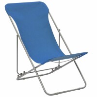 vidaXL Klappbare Strandst&uuml;hle 2 Stk. Stahl und Oxford-Gewebe Blau