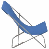 vidaXL Klappbare Strandst&uuml;hle 2 Stk. Stahl und Oxford-Gewebe Blau