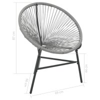 vidaXL Garten-Mond-Stuhl Poly Rattan Grau