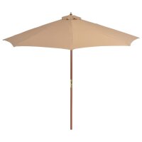 vidaXL Sonnenschirm mit Holz-Mast 300 cm Taupe