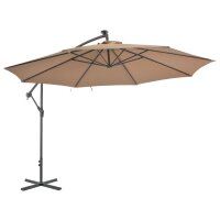 vidaXL Ampelschirm mit Alu-Mast 350 cm Taupe