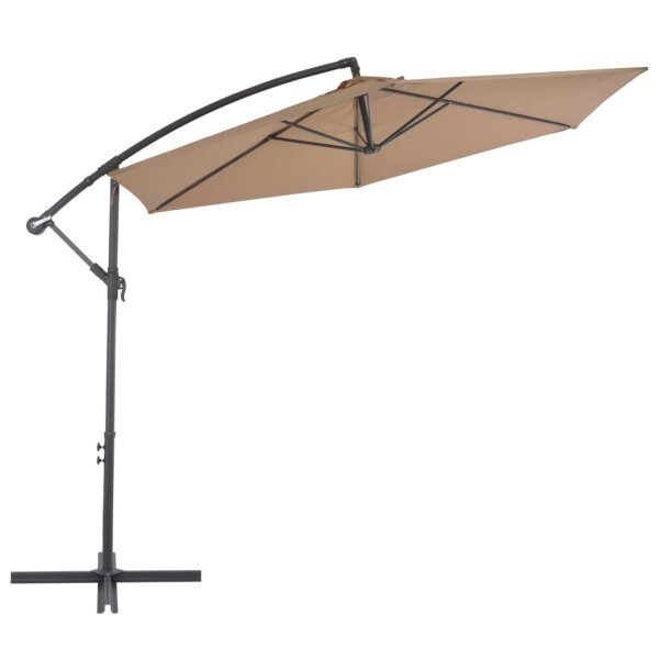 vidaXL Ampelschirm mit Alu-Mast 300 cm Taupe