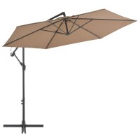 vidaXL Ampelschirm mit Alu-Mast 300 cm Taupe