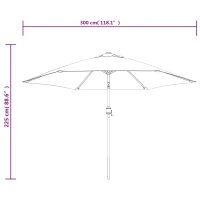 vidaXL Sonnenschirm mit LED-Leuchten und Stahlmast 300 cm Taupe