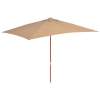 vidaXL Sonnenschirm mit Holz-Mast 200&times;300 cm Taupe