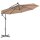 vidaXL Ampelschirm mit LED-Leuchten und Stahlmast 300 cm Taupe