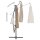 vidaXL Ampelschirm mit LED-Leuchten und Stahlmast 300 cm Taupe