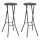 vidaXL Klappbare Barhocker 2 Stk. HDPE und Stahl Braun Rattanoptik