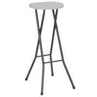 vidaXL Klappbare Barhocker 2 Stk. HDPE und Stahl Weiß