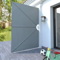 vidaXL Faltbarer Terrassen-Seitenfächer Grau 240 × 160 cm
