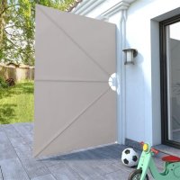 vidaXL Faltbarer Terrassen-Seitenfächer Creme 240×160 cm