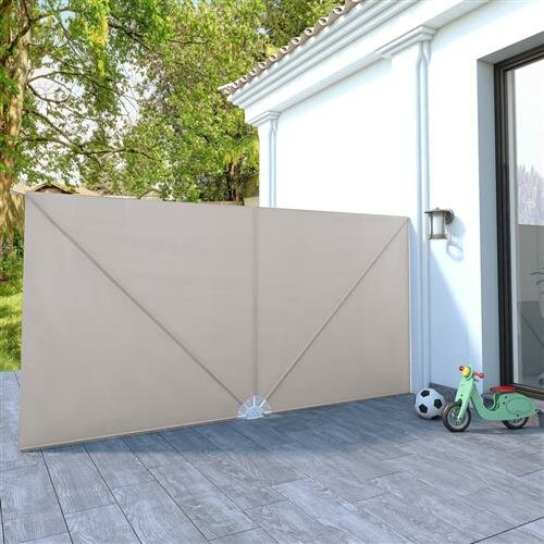 vidaXL Faltbarer Terrassen-Seitenfächer Creme 400×200 cm