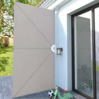 vidaXL Faltbarer Terrassen-Seitenfächer Creme 400×200 cm