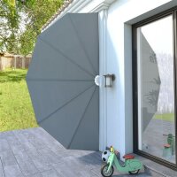 vidaXL Faltbarer Terrassen-Seitenfächer Grau 200 cm