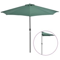 vidaXL Balkon-Sonnenschirm mit Alu-Mast Gr&uuml;n 270x144 cm Halbrund