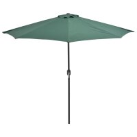 vidaXL Balkon-Sonnenschirm mit Alu-Mast Gr&uuml;n 270x144 cm Halbrund