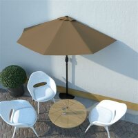 vidaXL Balkon-Sonnenschirm mit Alu-Mast Taupe 270x144 cm...