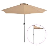 vidaXL Balkon-Sonnenschirm mit Alu-Mast Taupe 270x144 cm...