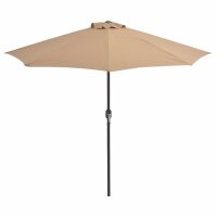 vidaXL Balkon-Sonnenschirm mit Alu-Mast Taupe 270x144 cm Halbrund