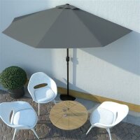 vidaXL Balkon-Sonnenschirm mit Alu-Mast Anthrazit 300x155 cm Halbrund