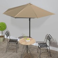 vidaXL Balkon-Sonnenschirm mit Alu-Mast Taupe 300x155 cm...