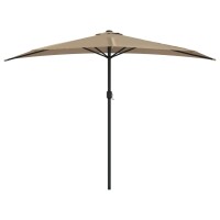 vidaXL Balkon-Sonnenschirm mit Alu-Mast Taupe 300x155 cm Halbrund