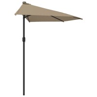 vidaXL Balkon-Sonnenschirm mit Alu-Mast Taupe 300x155 cm Halbrund