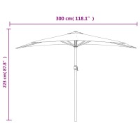 vidaXL Balkon-Sonnenschirm mit Alu-Mast Taupe 300x155 cm Halbrund