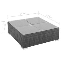 vidaXL 6-tlg. Garten-Lounge-Set mit Auflagen Poly Rattan Schwarz