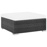 vidaXL 6-tlg. Garten-Lounge-Set mit Auflagen Poly Rattan Schwarz