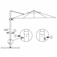 vidaXL Ampelschirm mit Aluminium-Mast Taupe 250 x 250 cm