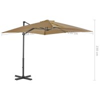 vidaXL Ampelschirm mit Aluminium-Mast Taupe 250 x 250 cm