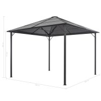 vidaXL Gartenpavillon mit Vorhang Aluminium 3&times;3 m Schwarz