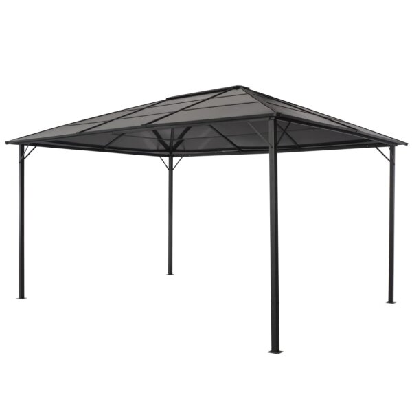 vidaXL Gartenpavillon mit Dach Aluminium 4&times;3&times;2,6 m Schwarz