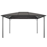 vidaXL Gartenpavillon mit Dach Aluminium 4×3×2,6 m Schwarz