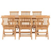 vidaXL 7-tlg. Garten-Essgruppe 150-200 x 100 x 75 cm Massivholz Teak