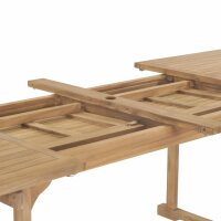 vidaXL Ausziehbarer Gartentisch 180-280x100x75 cm Massivholz Teak