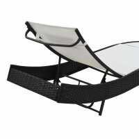 vidaXL Sonnenliege mit Auflage Poly Rattan Schwarz